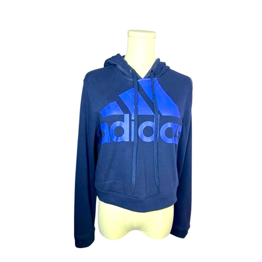 ~ Adidas Women Crop Top Hoodi e‎ Pullover Long Sleeve Sweats...